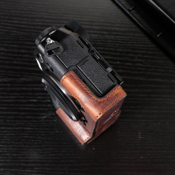 FUJIFILM X-T5 Camera Cowhide Bag Anti-scratch Protective Case Base Cover (Black) - Image 4
