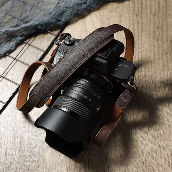 Outdoor Photography Cowhide Leather Camera Shoulder Hanging Neck Winding Strap, Spec: Pure Leather (Deep Coffee) - Image 2