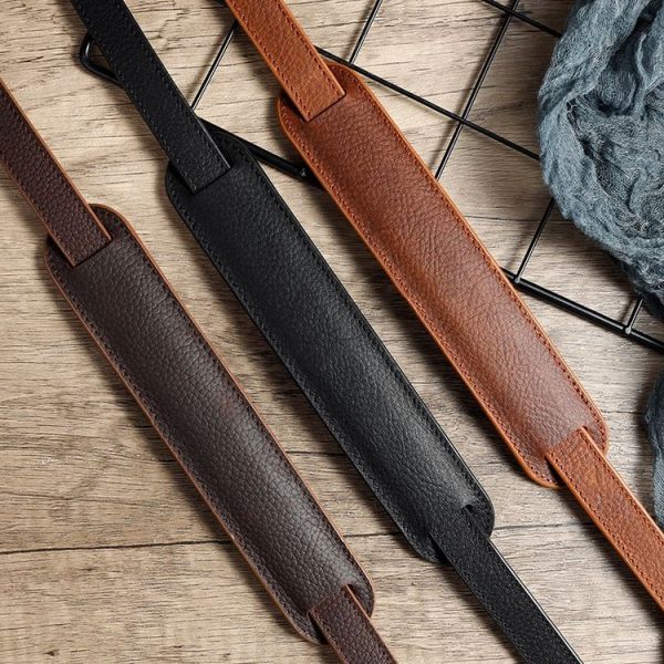 Outdoor Photography Cowhide Leather Camera Shoulder Hanging Neck Winding Strap, Spec: Pure Leather (Deep Coffee) - Image 3