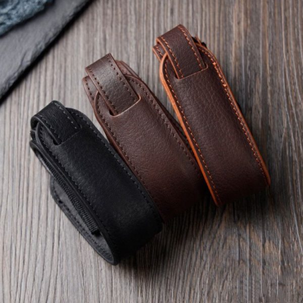Outdoor Photography Cowhide Leather Camera Shoulder Hanging Neck Winding Strap, Spec: Pure Leather (Deep Coffee) - Image 4
