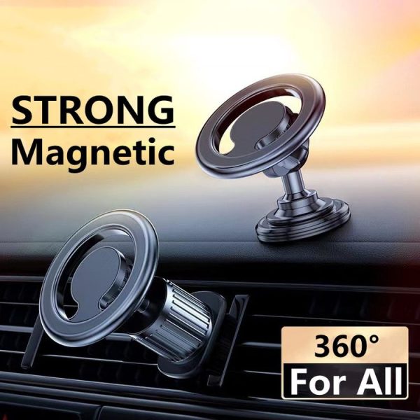 D19 Car Magnetic Mobile Phone Holder Rotatable Metal Navigation Bracket, Spec: Extended (Black) - Image 2
