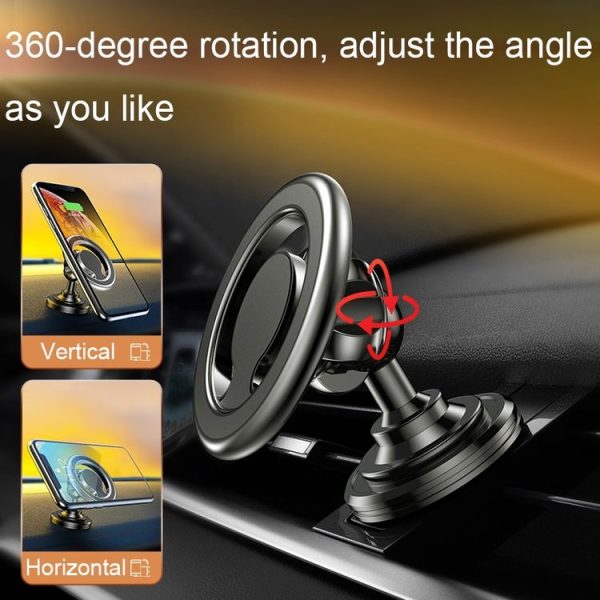D19 Car Magnetic Mobile Phone Holder Rotatable Metal Navigation Bracket, Spec: Extended (Black) - Image 3