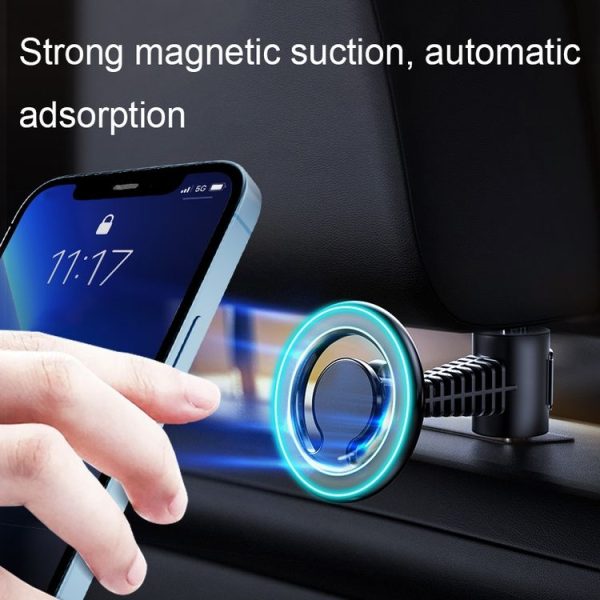 D19 Car Magnetic Mobile Phone Holder Rotatable Metal Navigation Bracket, Spec: Extended (Black) - Image 4