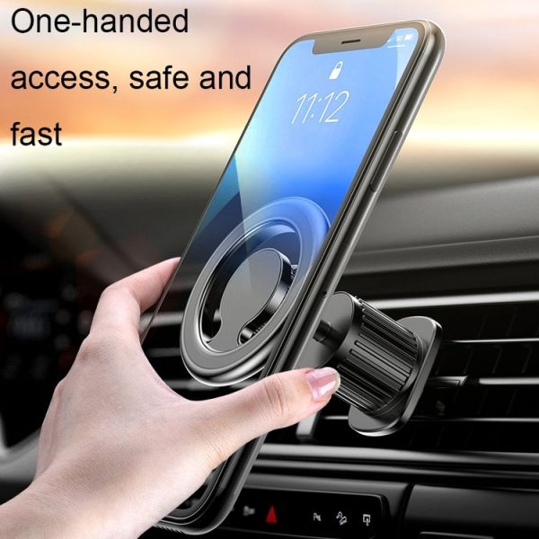 D19 Car Magnetic Mobile Phone Holder Rotatable Metal Navigation Bracket, Spec: Extended (Black) - Image 5