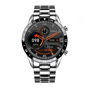 LIGE 0175 Bluetooth Step Perseverance Detection Smart Watch, Style: Steel Belt (Silver)