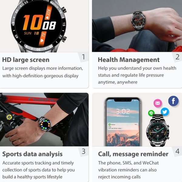LIGE 0175 Bluetooth Step Perseverance Detection Smart Watch, Style: Steel Belt (Silver) - Image 6