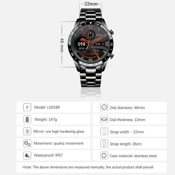 LIGE 0175 Bluetooth Step Perseverance Detection Smart Watch, Style: Steel Belt (Silver) - Image 8