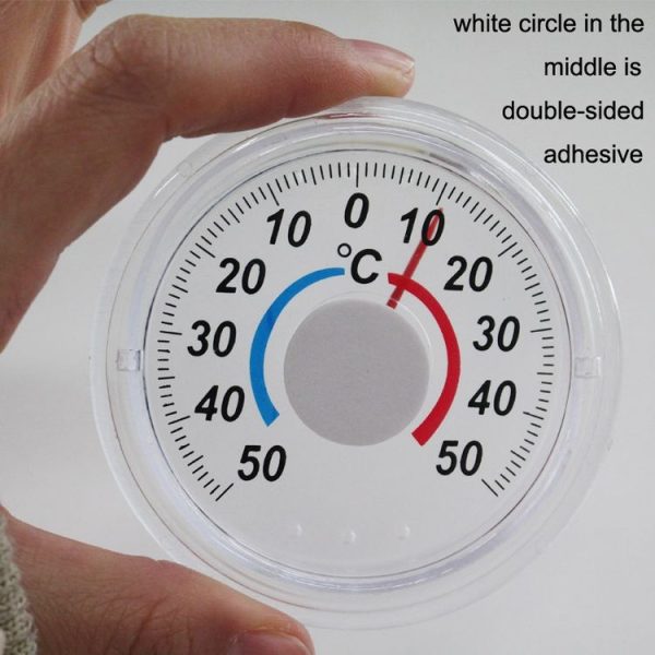 Round Plastic Doors And Windows Simple Pointer Winter And Summer Thermometer - Image 3