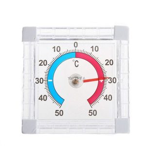 Square Window Door Thermometer Pointer Type Cold And Summer Table (As Show)