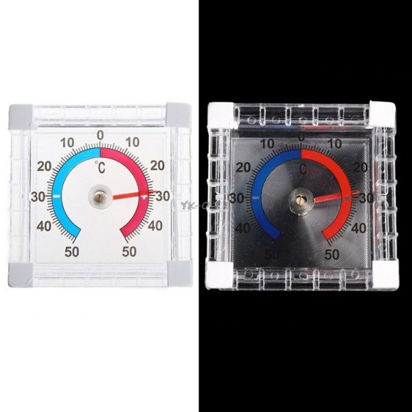 Square Window Door Thermometer Pointer Type Cold And Summer Table (As Show) - Image 2