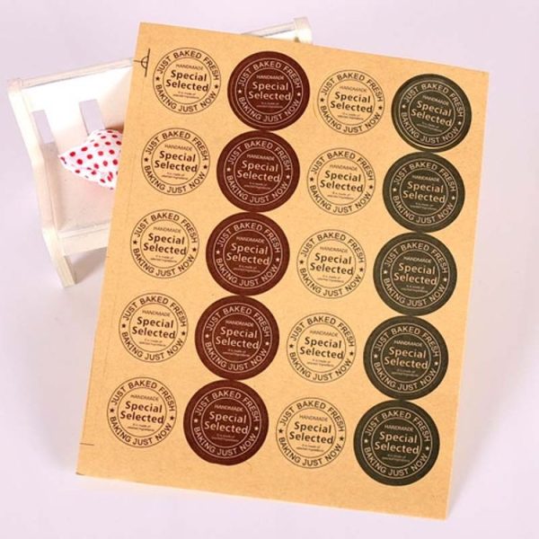 20sheets F14 Vintage Baking Just Now Kraft Paper Stickers Envelope Sealing Stationery Decor - Image 2