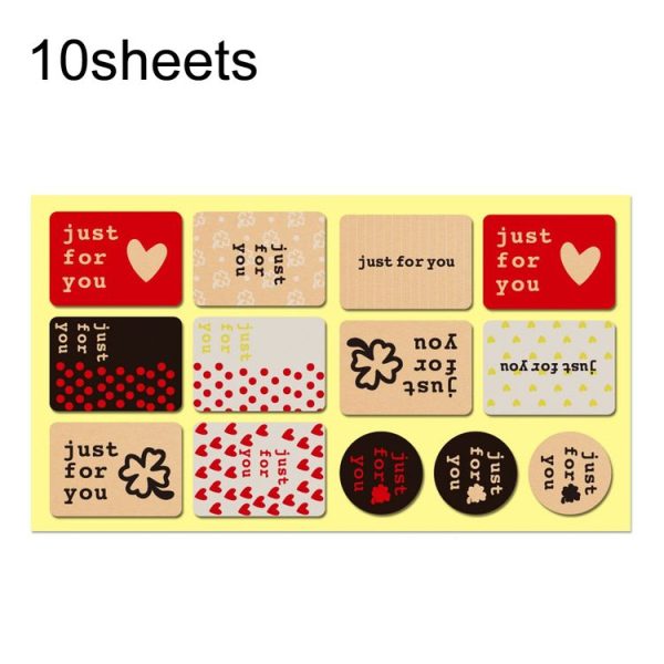 10sheets Love Cake Stickers Baking Stickers Leather Paper Sealing Stickers
