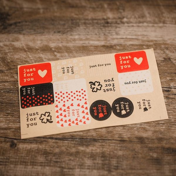 10sheets Love Cake Stickers Baking Stickers Leather Paper Sealing Stickers - Image 2