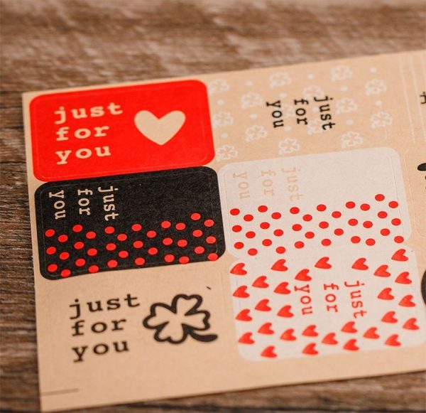 10sheets Love Cake Stickers Baking Stickers Leather Paper Sealing Stickers - Image 3