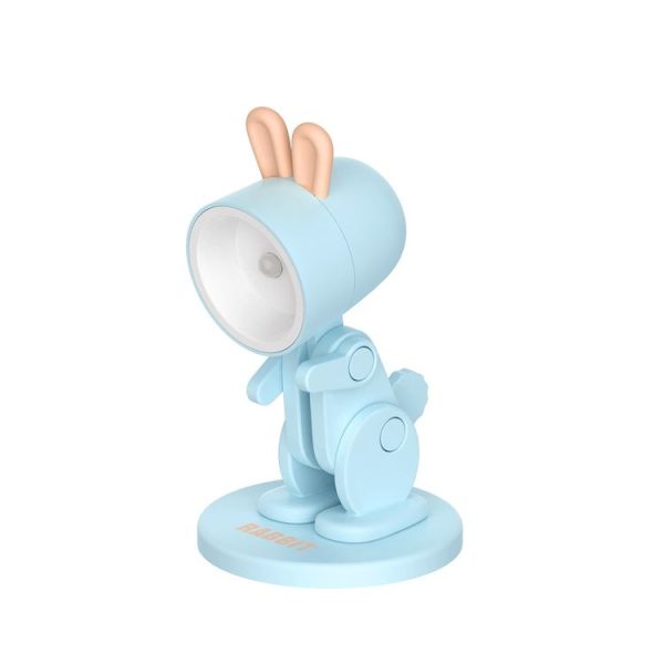 Mini Table Lamp Desktop DIY Ornaments Folding Night Light (Rabbit Blue)