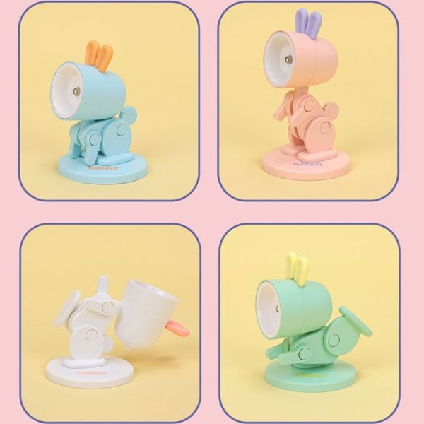 Mini Table Lamp Desktop DIY Ornaments Folding Night Light (Rabbit Blue) - Image 2