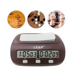 LEAP PQ9907S Chess Clock International Chess Go Clock (Wine Red)