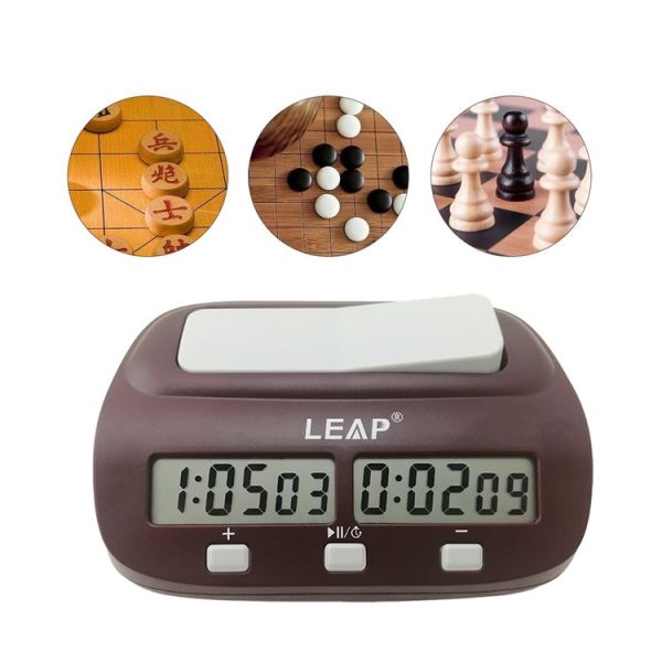 LEAP PQ9907S Chess Clock International Chess Go Clock (Wine Red)