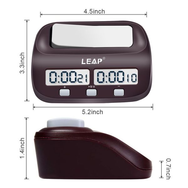 LEAP PQ9907S Chess Clock International Chess Go Clock (Wine Red) - Image 2