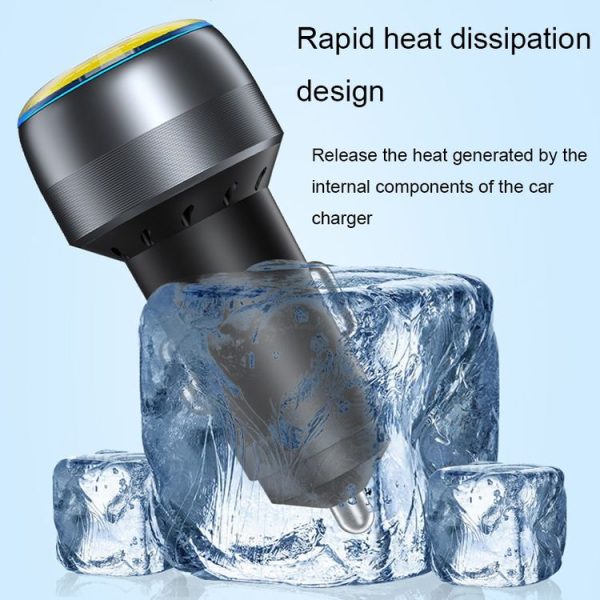 IBD355-1UC 18W+45W Smart Car Charger Dual-port Metal Phone Fast Charger (QC3.0+PD 3.0) - Image 4