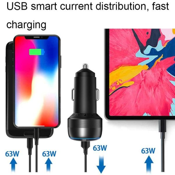 IBD355-1UC 18W+45W Smart Car Charger Dual-port Metal Phone Fast Charger (QC3.0+PD 3.0) - Image 5