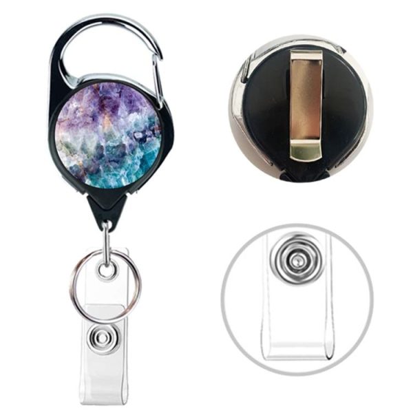 2pcs 65cm Retractable Pull Badge Reel Vintage Compass Map Name Tag Card Badge Holder (Mandala) - Image 3