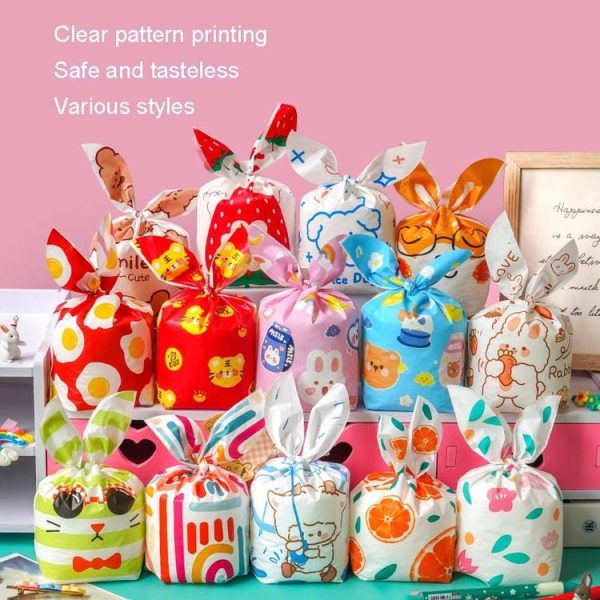1bag Candy Packaging Bags Baking Biscuit Gift Bags 13.5x22cm (Green Scarf Bear) - Image 3