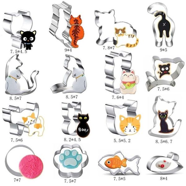 5pcs Cat Cookie Mold Stainless Steel DIY Baking Utensils (Style Random Delivery) - Image 2