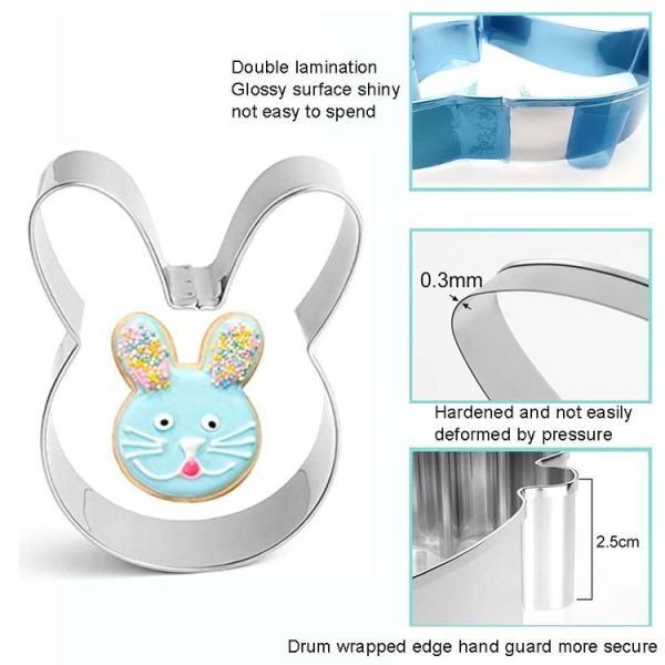 5pcs Cat Cookie Mold Stainless Steel DIY Baking Utensils (Style Random Delivery) - Image 3