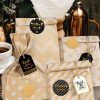 24 In 1 Point Striped Cowhide Paper Bag Retro Thanks Gift Bag Party Bakery Biscuits Candy Bag (Style 1) - Image 4