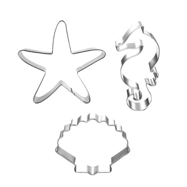 3 in 1 Ocean Series Seahorse Starfish Shell Baking Moulds Flip Sugar Cookie Mould - Image 2