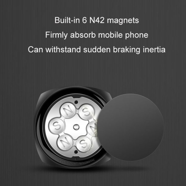 Car Telescopic Suction Cup Rubber Bottom Strong Magnetic Mobile Phone Holder (Black) - Image 3
