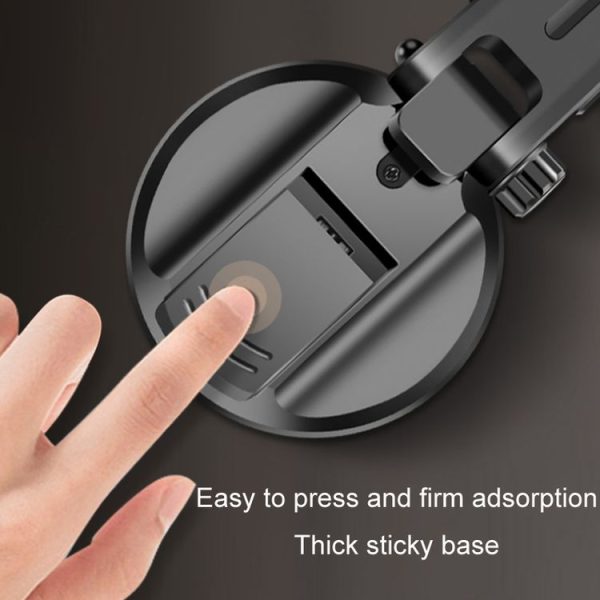 Car Telescopic Suction Cup Rubber Bottom Strong Magnetic Mobile Phone Holder (Black) - Image 5