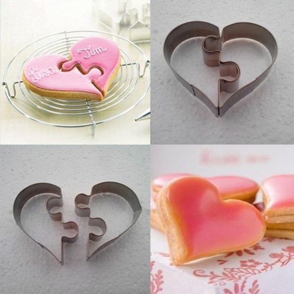 Left Heart+Right Heart Love Puzzle Biscuit Mold - Image 4