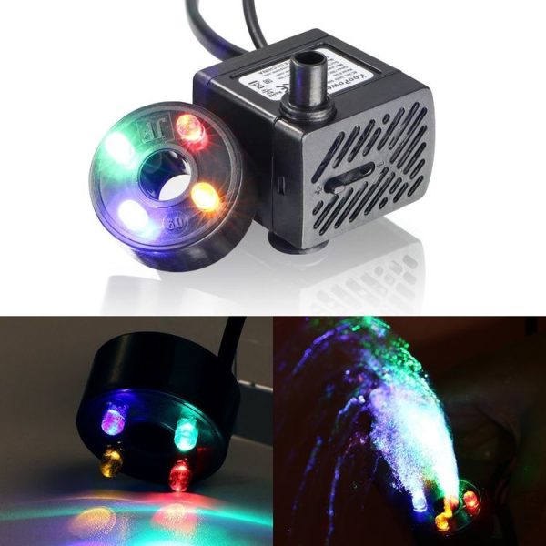 3W 4 Light Silent Aquarium Fish Tank Filtration Submersible Pump Fountain Water Pump EU Plug - Image 6