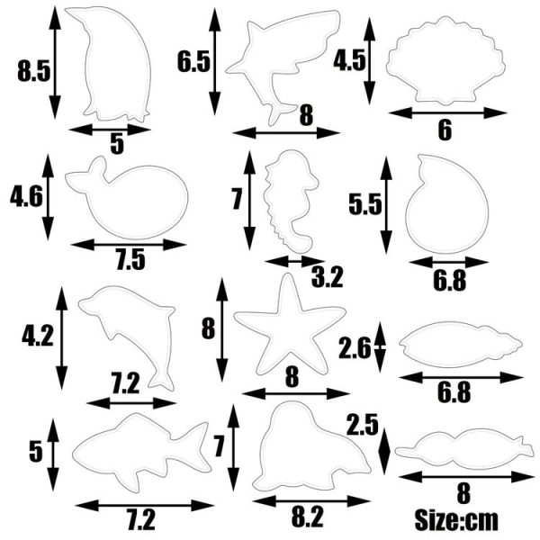 12pcs / set Stainless Steel Biscuits Mold Sea Creature Combination Set Baking DIY Tools - Image 3