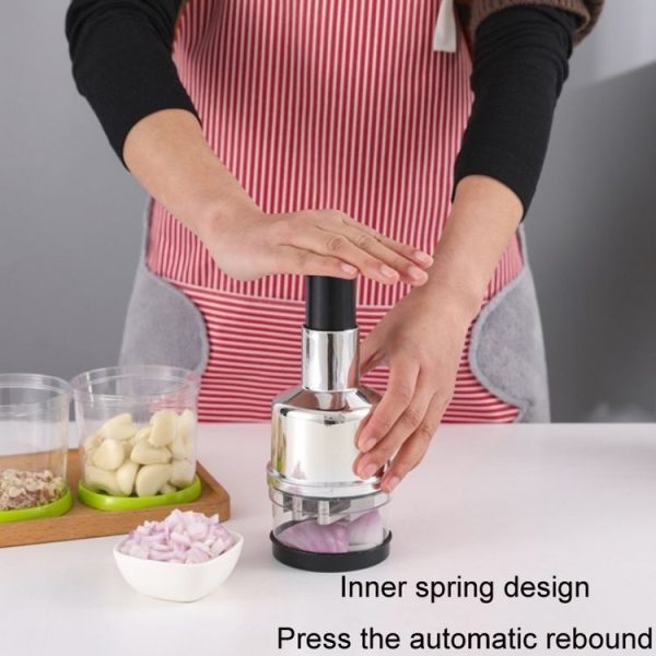 Press Kitchen Cutter Garlic Onion Pat Knife, Specification: Plating Silver - Image 4