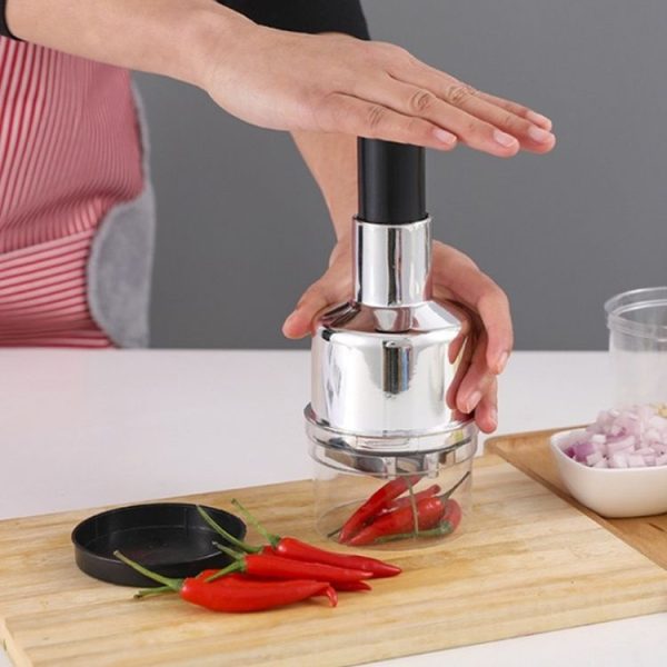 Press Kitchen Cutter Garlic Onion Pat Knife, Specification: Plating Silver - Image 6