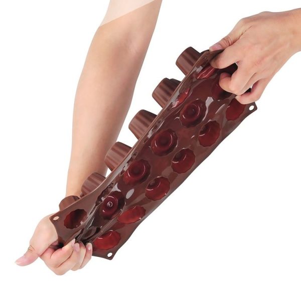 Silicone Baking Tools Cookie Chocolate Waffle Cake Mold, Style: 6-grid Pudding Mold - Image 5