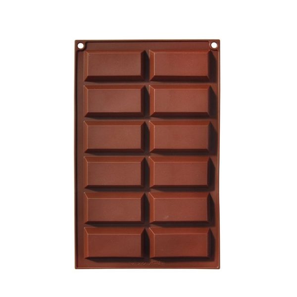 Silicone Baking Tools Cookie Chocolate Waffle Cake Mold, Style: 12-grid Chocolate Mold