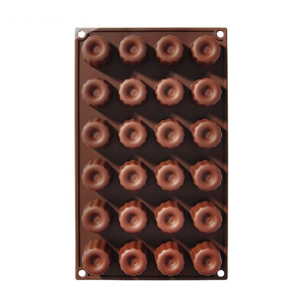 Silicone Baking Tools Cookie Chocolate Waffle Cake Mold, Style: 24-grid Cake Mold