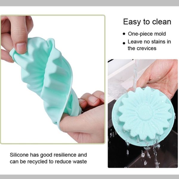 2pcs Silicone Sunflower Cake Mold High Temperature Resistant Baking Molds (Pink) - Image 3