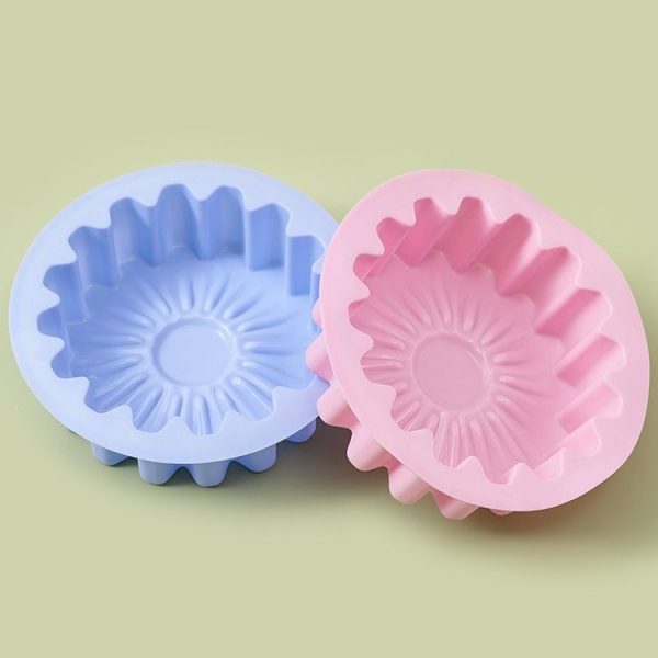 2pcs Silicone Sunflower Cake Mold High Temperature Resistant Baking Molds (Pink) - Image 4