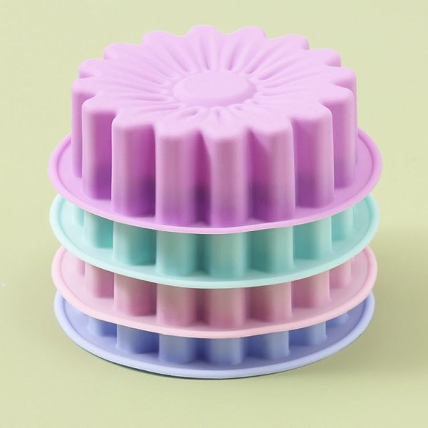 2pcs Silicone Sunflower Cake Mold High Temperature Resistant Baking Molds (Pink) - Image 5