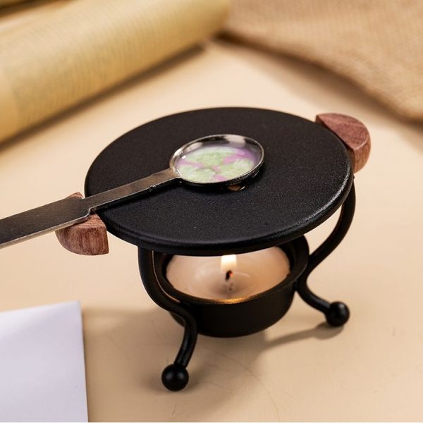 Seal Wax Warmer Tealight Candle Warmer Vintage Candle Holder (Black) - Image 5