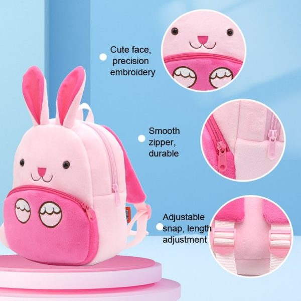 Zoo Series Plush Backpack Cute Children School Bag Shoulder Bag (Butterfly) - Image 4