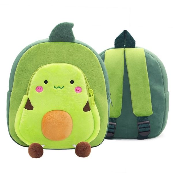 Vegetable Fruit Series Cartoon Plush Kids Backpack Children School Bags (Avocados)