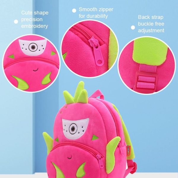 Vegetable Fruit Series Cartoon Plush Kids Backpack Children School Bags (Avocados) - Image 6