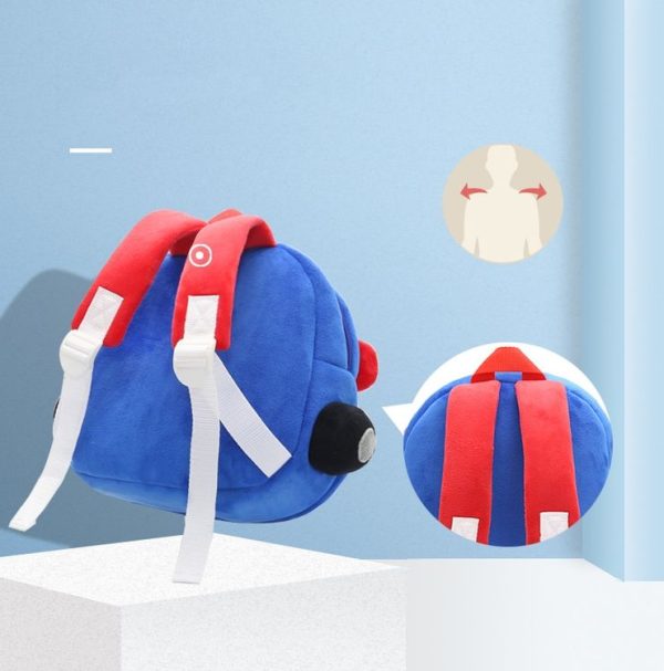 Kindergarten Schoolbag Cartoon Car Plush Backpack Children Cute Shoulder Bag (Jeep) - Image 3