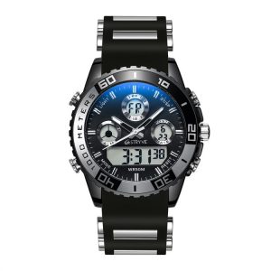 STRYVE S8023 Sports Watch Nights Light Waterproof Timing Alarm Men Watch (Black)